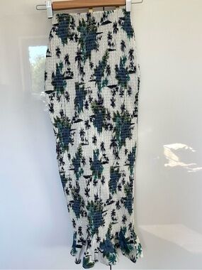 Hilary Macmillan ruched Floral Midi Skirt small NWT